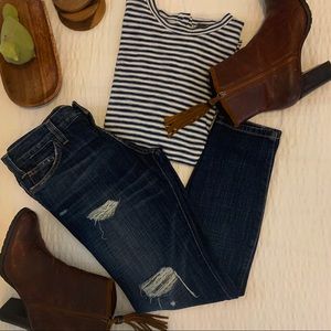 Current Elliott Distressed Skinny Jeans